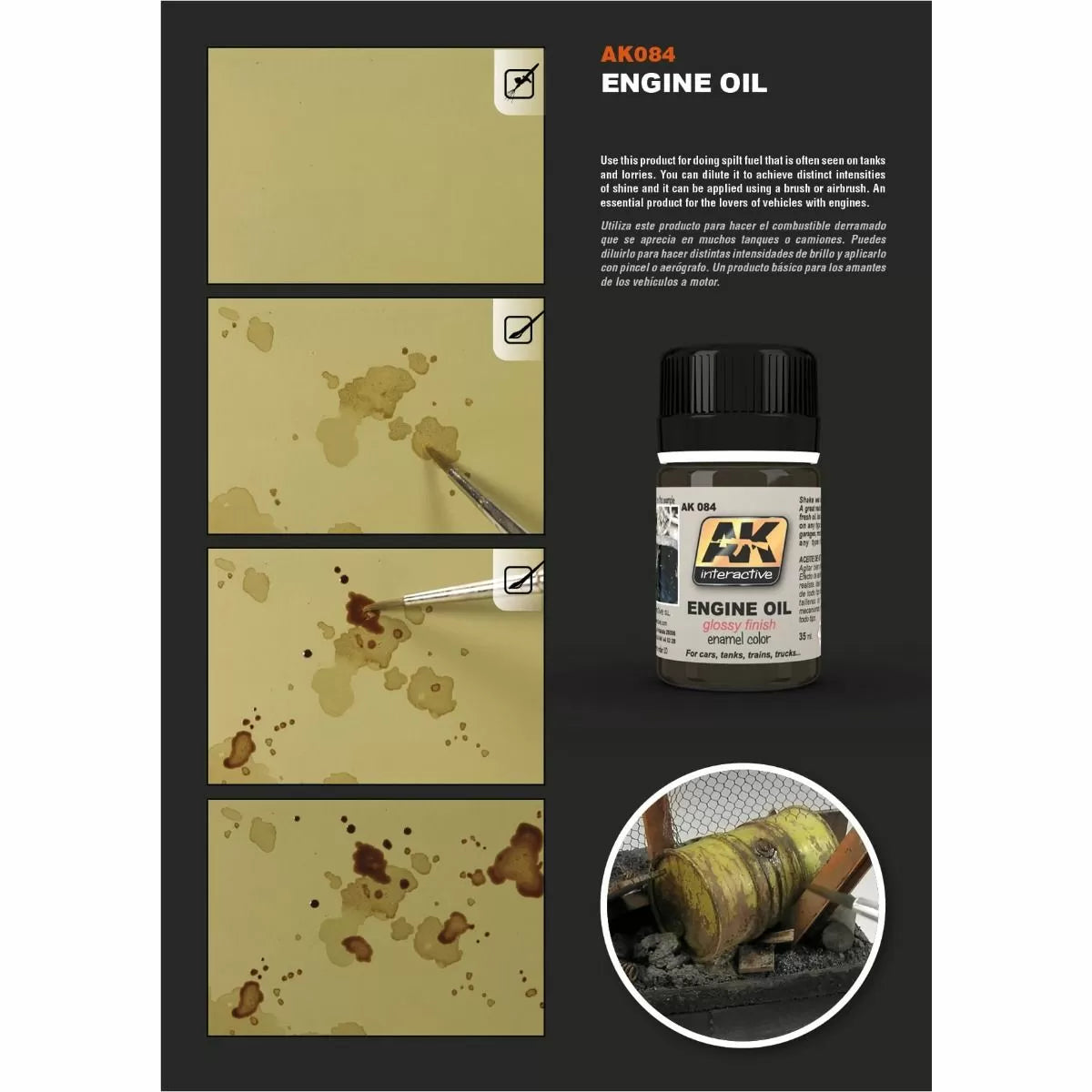 AK Interactive - Weathering Products - Fresh Engine Oil 35ml