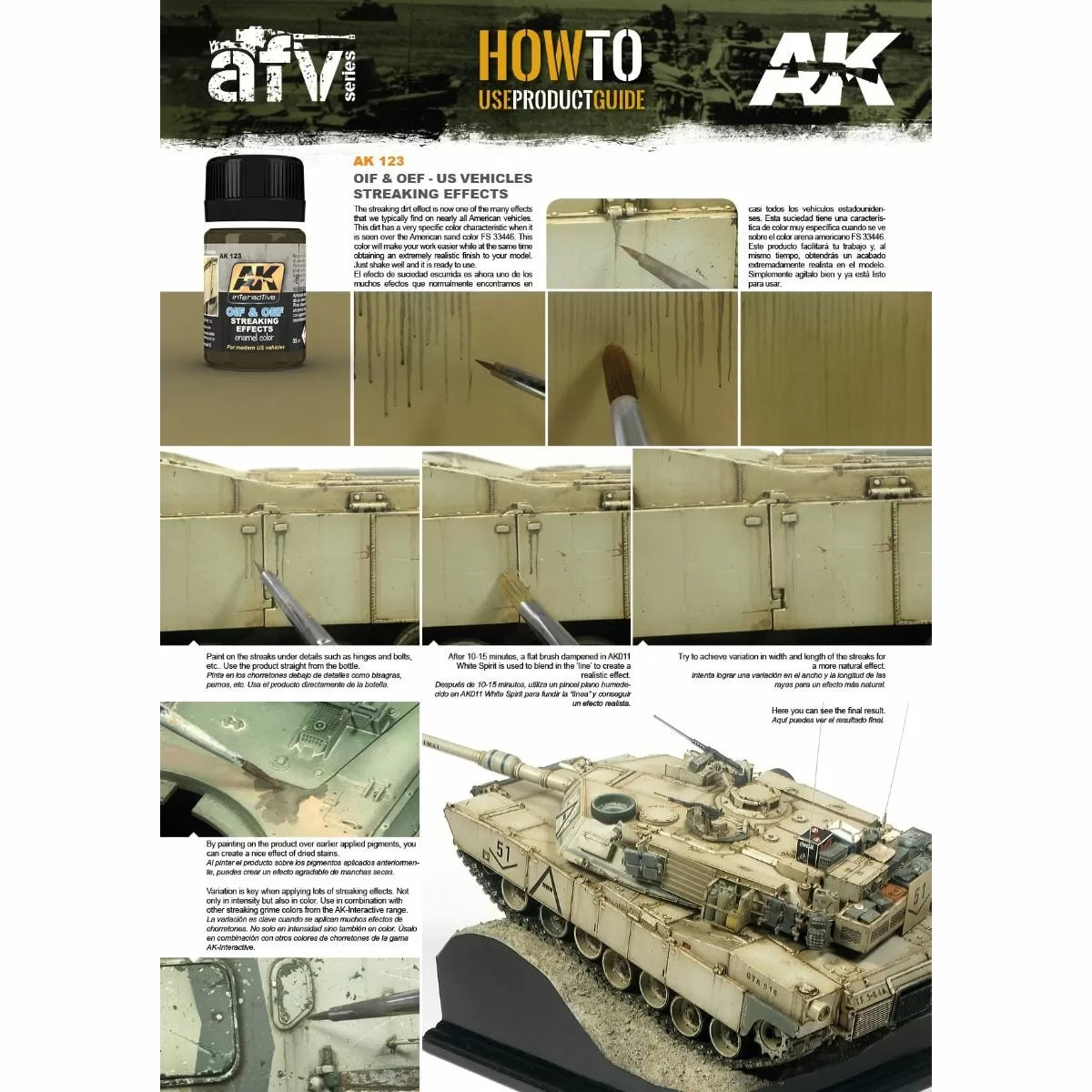 AK Interactive - Weathering Products - Oif & Oef - US Vehicles Streaking Effects 35ml