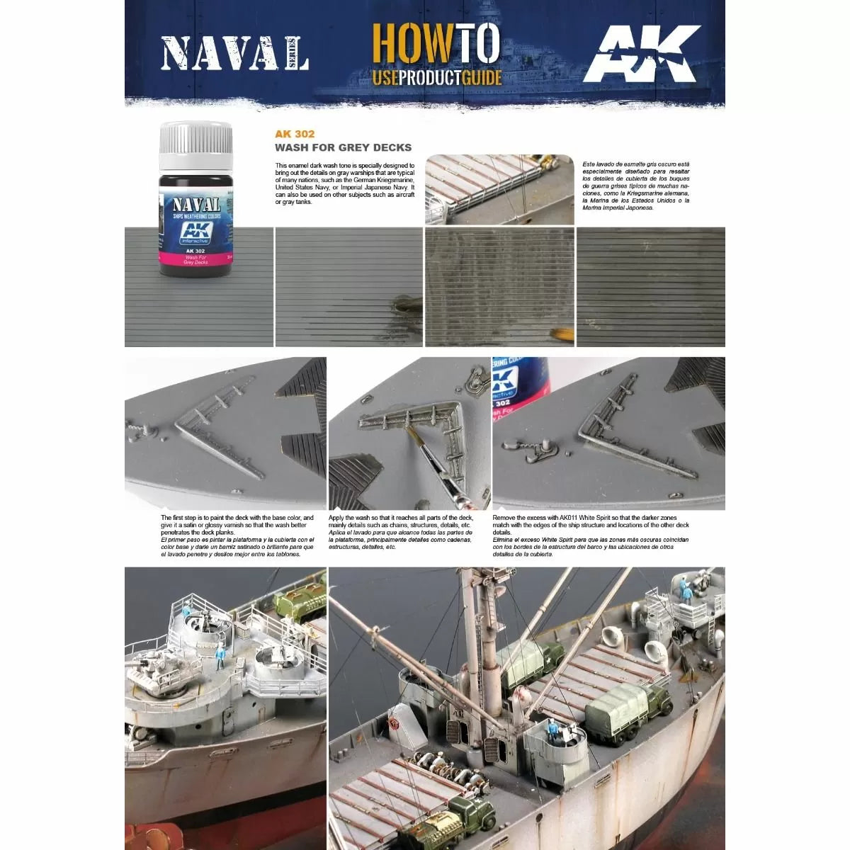 AK Interactive - Weathering Products - Wash for Grey Decks 35ml
