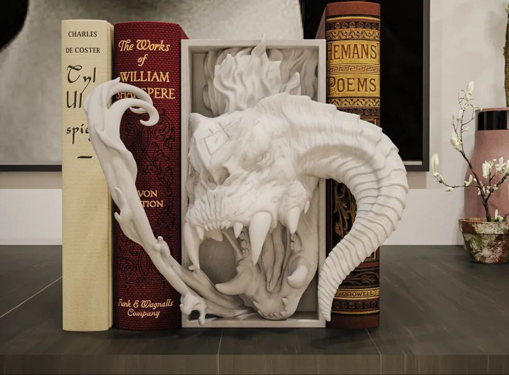 3D Printed Bookshelf Spacers – Custom Shelf Dividers  Grey PLA+ & Painted Options