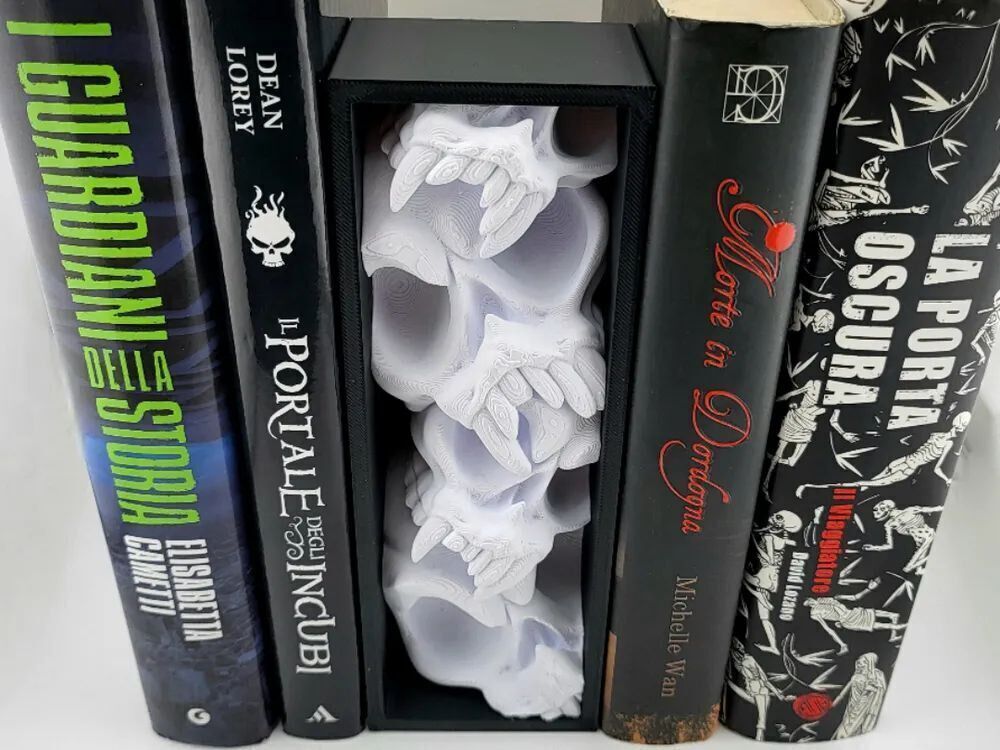 3D Printed Bookshelf Spacers – Custom Shelf Dividers  Grey PLA+ & Painted Options