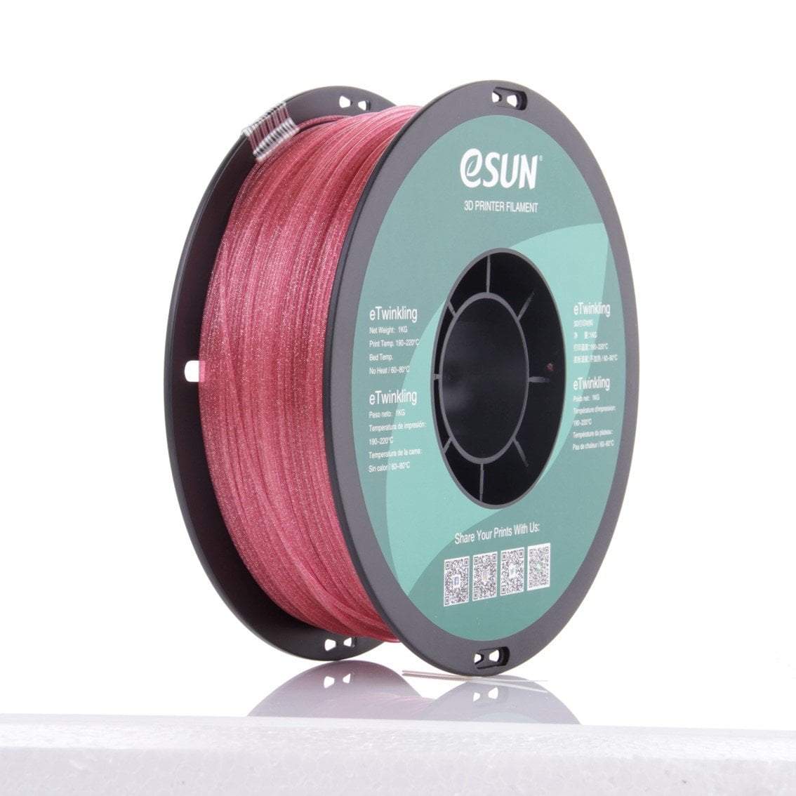 eSun eTwinkling Glitter PLA 3D Print Filament 1.75mm 1kg