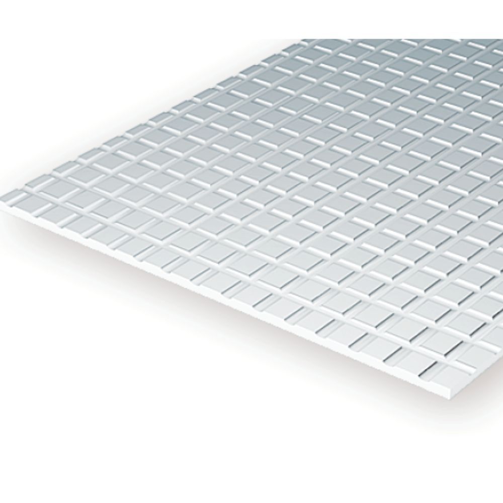 Evergreen 14503 Styrene Square Tile Sheet, 1/8 in Squares, 12 x 24 in