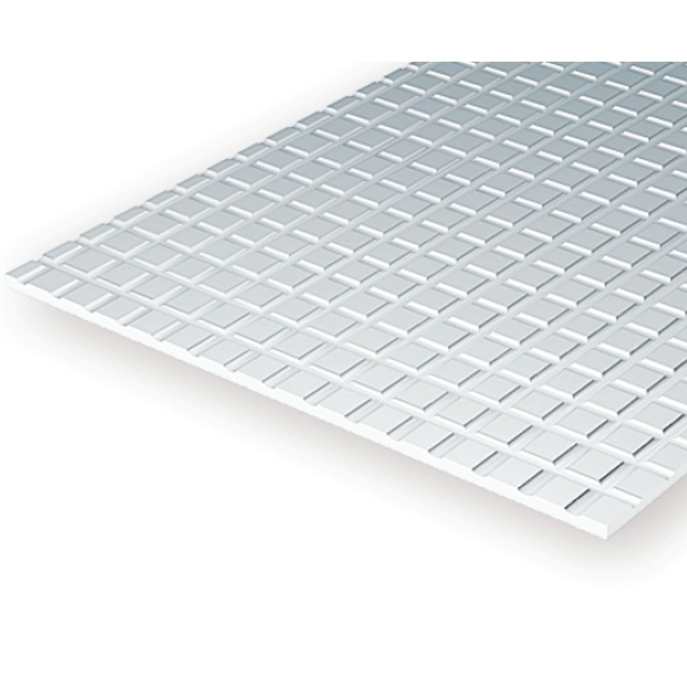 Evergreen 14504 Styrene Square Tile Sheet, 1/6 in Squares, 12 x 24 in