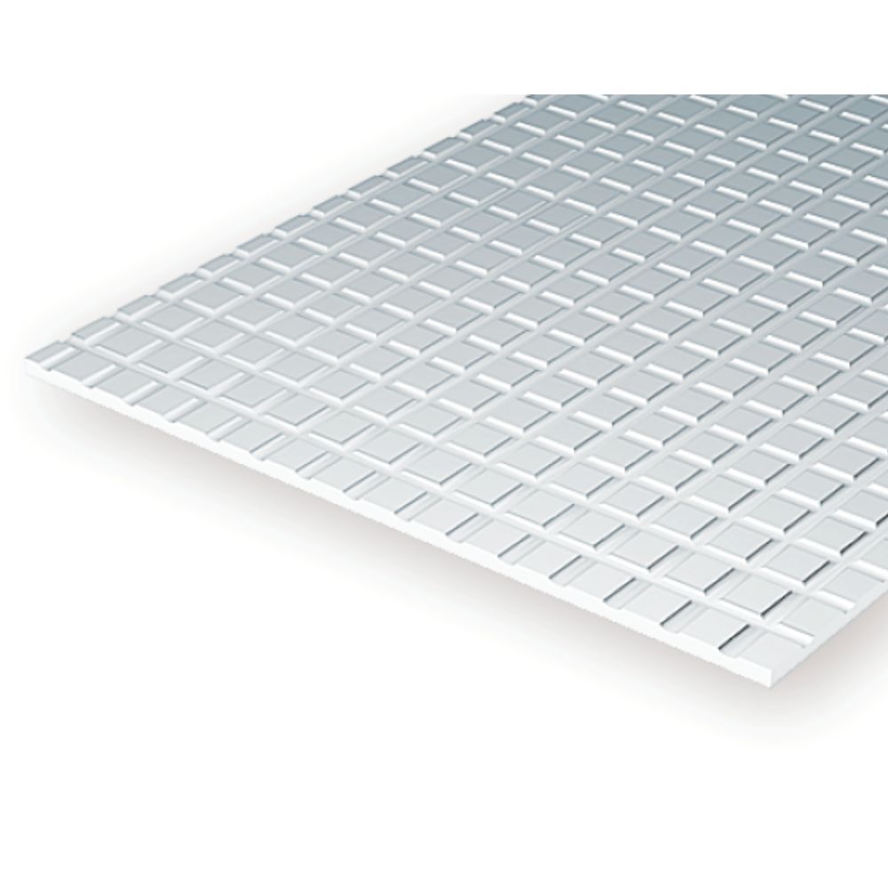 Evergreen 14506 Styrene Square Tile Sheet, 1/3 in Squares, 12 x 24 in