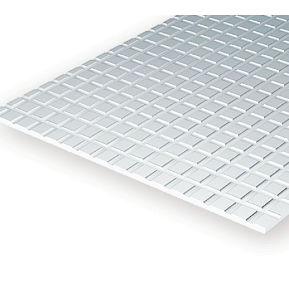 Evergreen 14517 Styrene Sidewalk Sheet, 3/8 in Squares, 12 x 24 in
