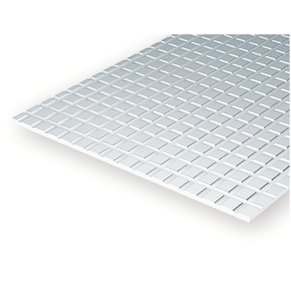 Evergreen 4507 Styrene Square Tile Sheet, 1/2 in Squares, 6 x 12 in