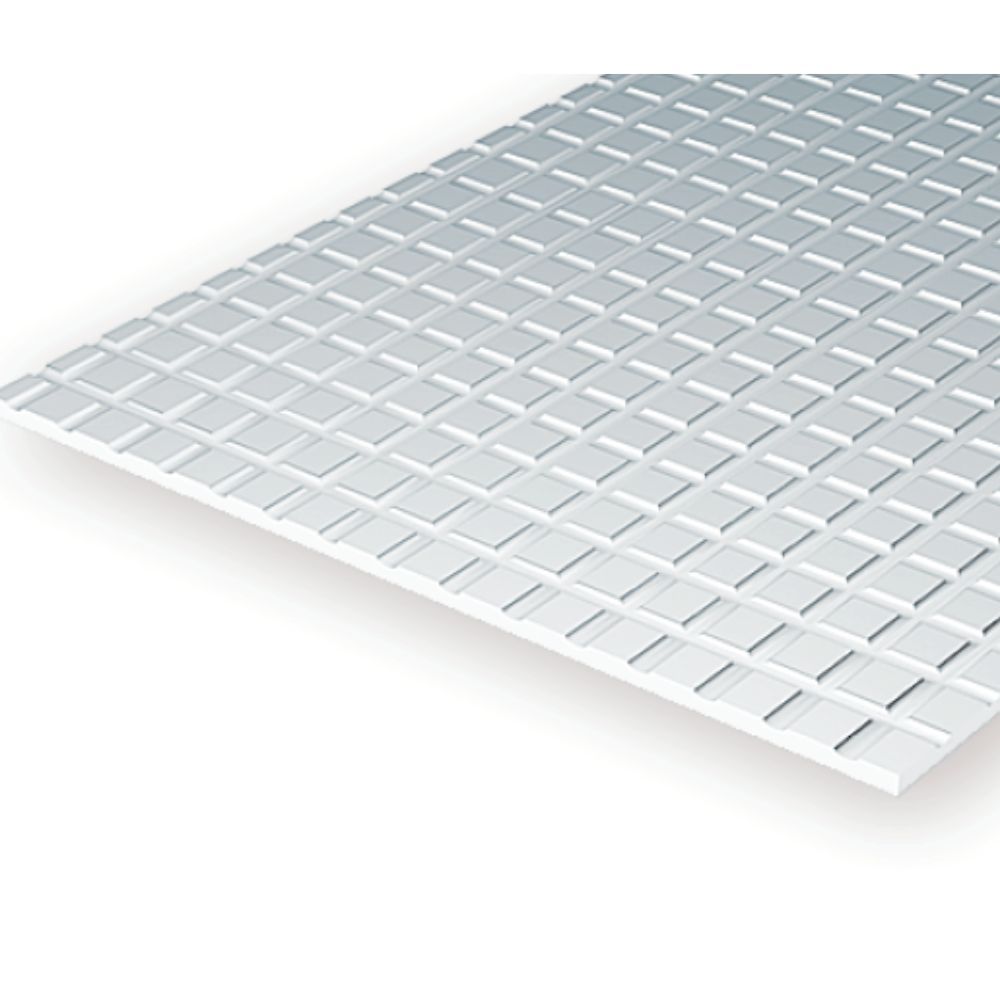 Evergreen 4517 Styrene Sidewalk Sheet, 3/8 in Squares, 6 x 12 in