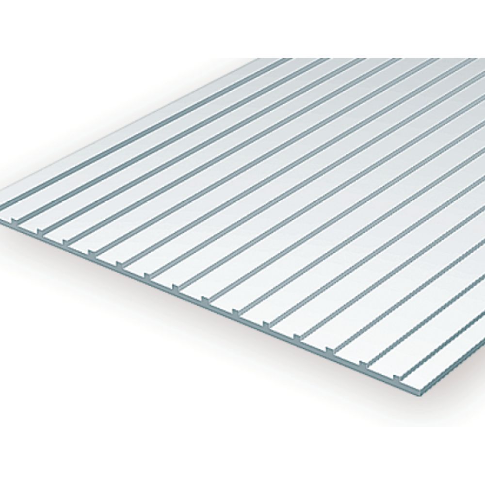 Evergreen 4521 Styrene Standing Seam Roofing, 3/16 in Spacing, 6 x 12 in