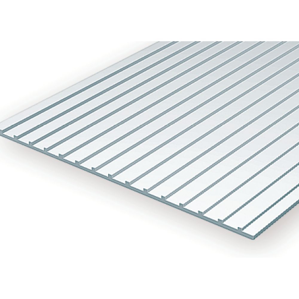 Evergreen 4522 Styrene Standing Seam Roofing, 1/4 in Spacing, 6 x 12 in