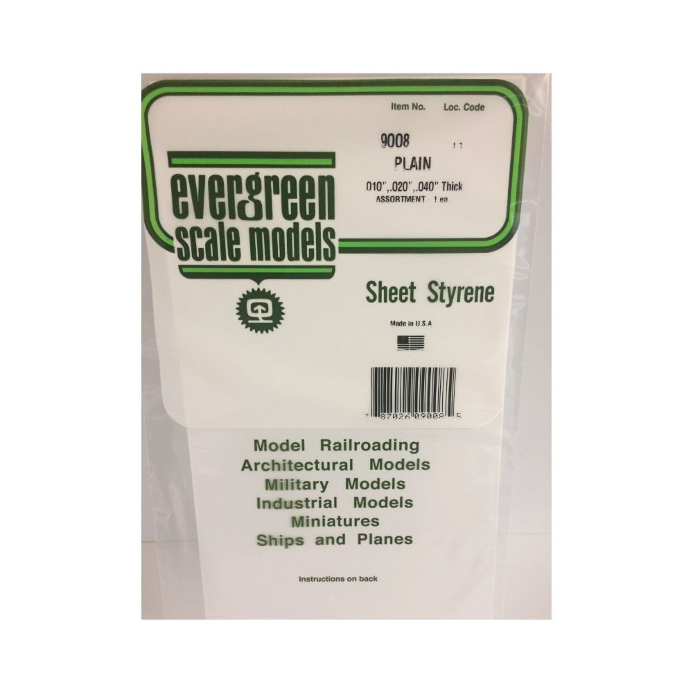 Evergreen 9008 White Styrene Sheet Assortment