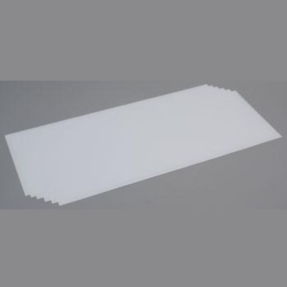 Evergreen 9103 White Styrene Sheet 8 x 21 in, .020 in Thick (6 Pack)