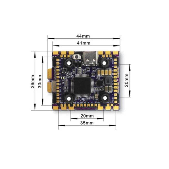 Flycolor Raptor TR20 Mini Stack - F722 Flight Controller 60A 3-6S BLHeli32 4in1 ESC - 20x20mm - Rising Sun FPV