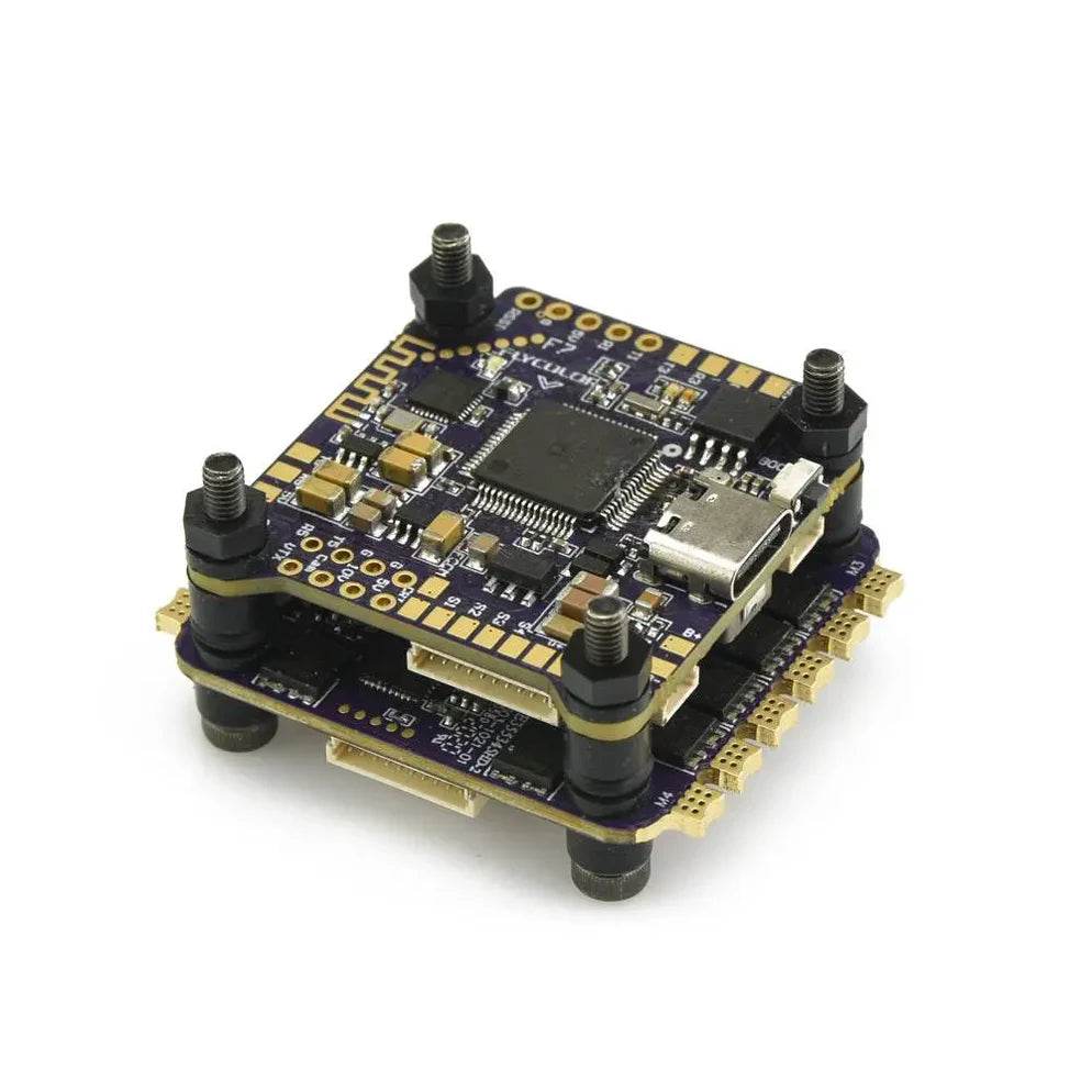 Flycolor X-Tower 2 F7 Flight Controller Stack w/ Bluetooth LED 60A 3-6S BLHeli32 4in1 ESC - 30x30mm - Rising Sun FPV