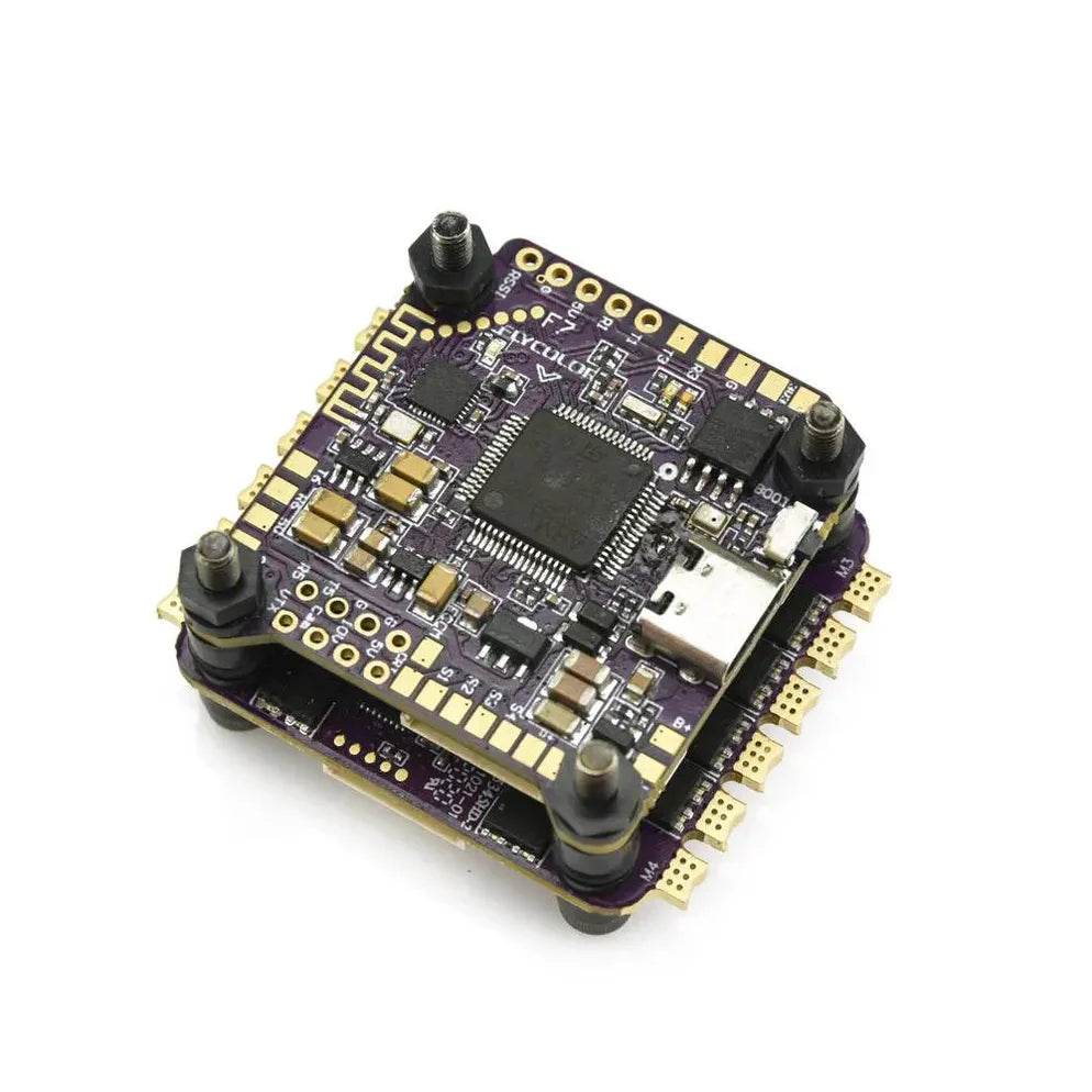 Flycolor X-Tower 2 F7 Flight Controller Stack w/ Bluetooth LED 60A 3-6S BLHeli32 4in1 ESC - 30x30mm - Rising Sun FPV