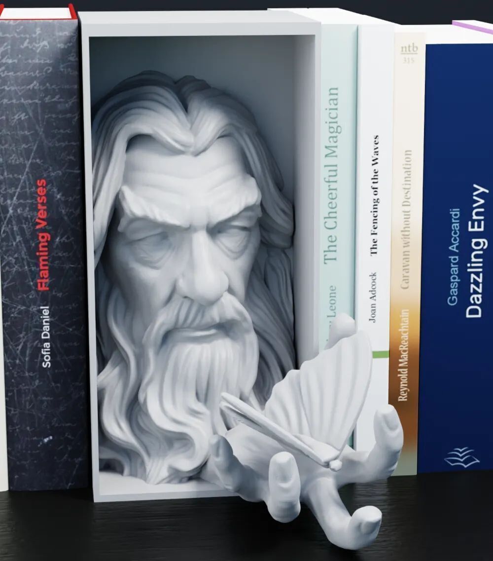 3D Printed Bookshelf Spacers – Custom Shelf Dividers  Grey PLA+ & Painted Options