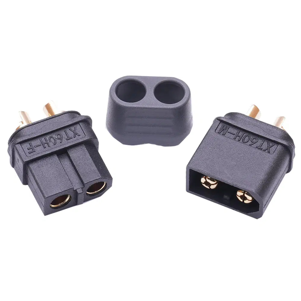 Plexa XT60 Black Female and Male Connectors with Sheath (pack of 10