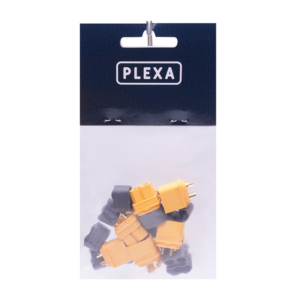 Plexa XT60 Female and Male Connectors with Sheath (pack of 10) - Rising Sun FPV