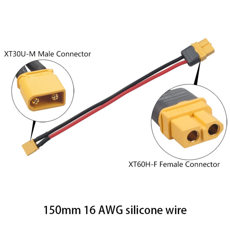 Plexa XT60 Female To XT30 Male 30cm 16AWG Adapter Cable