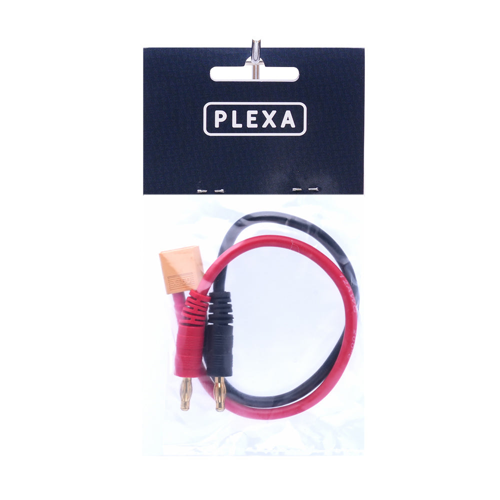 Plexa XT60 Male to 4mm Banana Plugs 12AWG 20cm - Rising Sun FPV