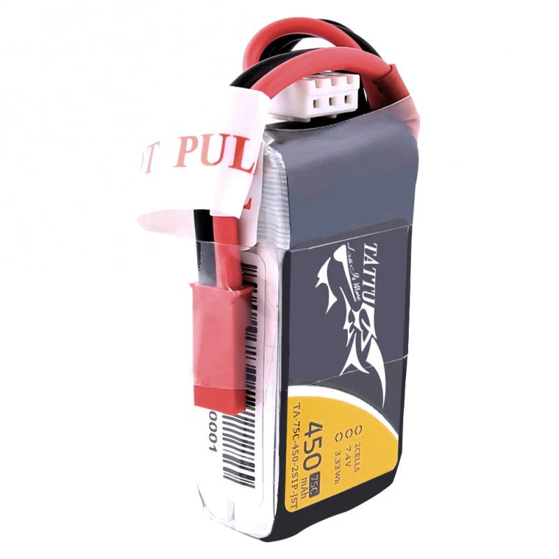 Tattu 450mAh 2s 75c Lipo Battery