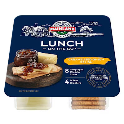 Mainland Lunch On The Go Cheese Caramelised Onion Relish 110g