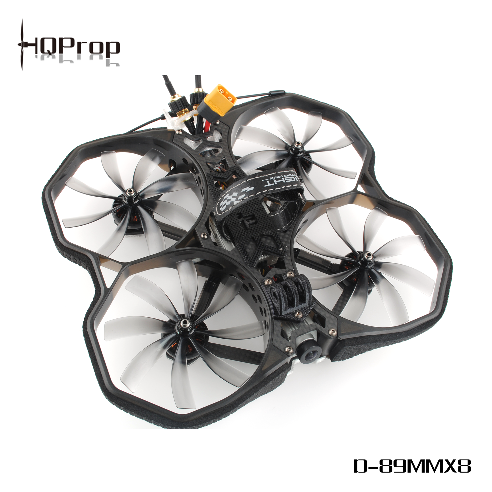 HQProp Duct-89MMX8 for Cinewhoop Grey (2CW+2CCW)-Poly Carbonate - Rising Sun FPV