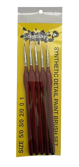 SYNTHETIC 5 PIECE PAINT BRUSH SET #5/0 - #1 - Rising Sun FPV