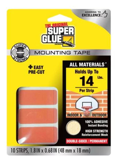 SUPER STRONG MOUNTING TAPE STRIPS 10PK