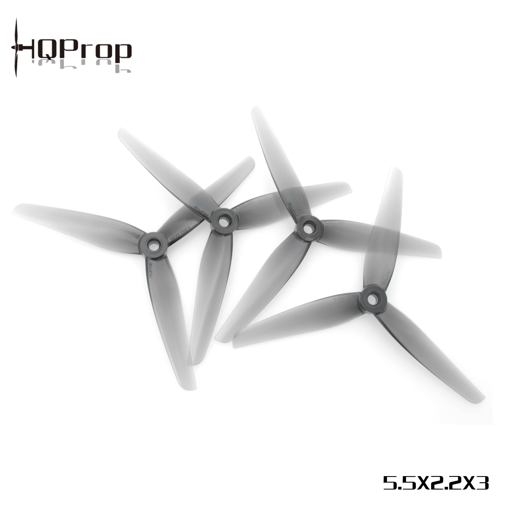 HQProp 5.5X2.2X3 Light Grey (2CW+2CCW)-Poly Carbonate - Rising Sun FPV