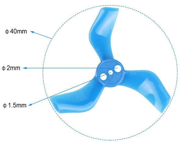 Betafpv X Gemfan 40mm 3-Blade Propellers 1636 (1.5mm/1mm Shaft 4 Sets) - Rising Sun FPV