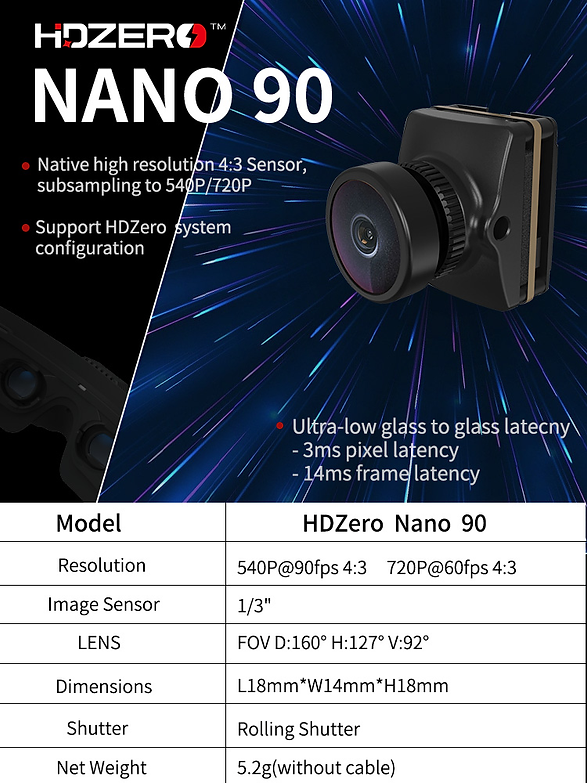 Runcam HDZero Nano 90 (with 80mm MIPI cable)