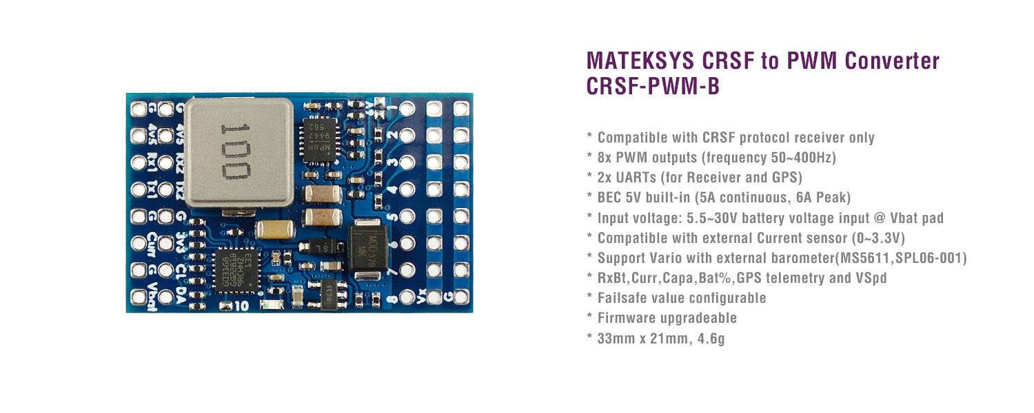 MatekSYS CRSF TO PWM-B CONVERTER - Rising Sun FPV