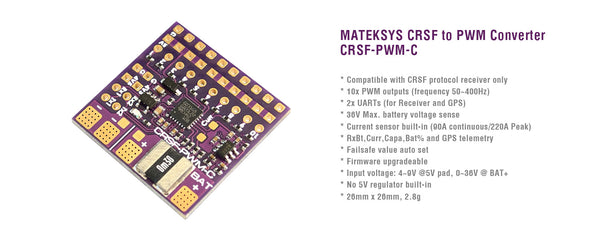 MatekSYS CRSF TO PWM-C CONVERTER