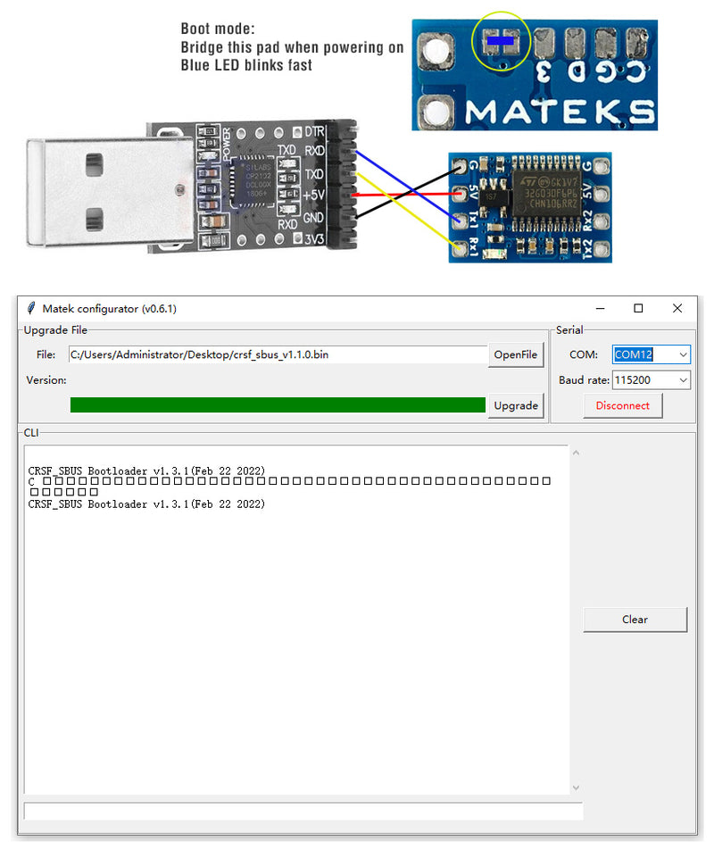 MatekSYS ELRS CRSF TO SBUS CONVERTER
