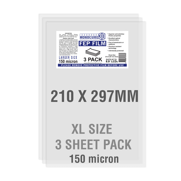 XL Fep Film 150 Microns (3 Sheet Pack)