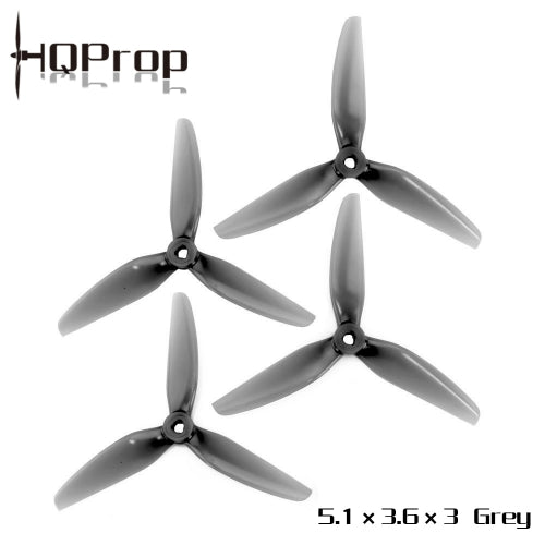 HQ Durable Prop 5.1X3.6X3 Grey (2CW+2CCW)-Poly Carbonate-POPO - Rising Sun FPV