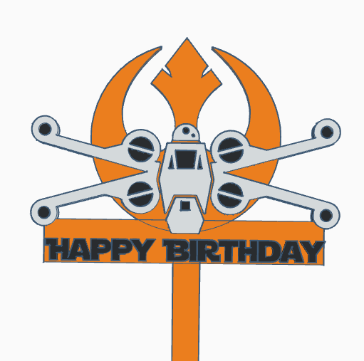 Star Wars X-wing Cake Topper - Rising Sun FPV