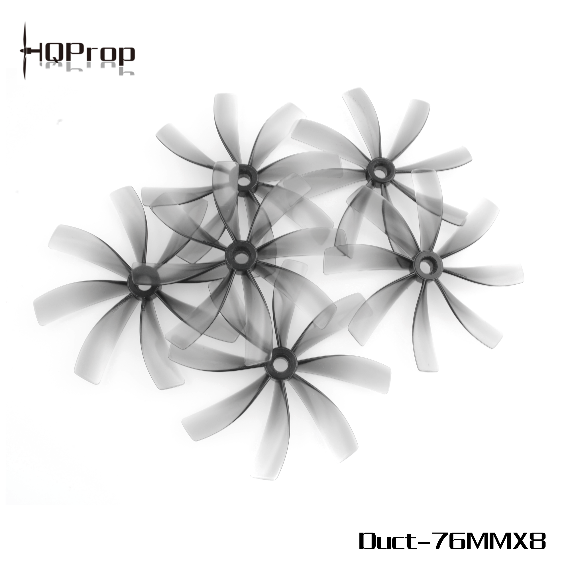 HQProp Duct-76MMX8 for Cinewhoop Grey (2CW+2CCW)-Poly Carbonate