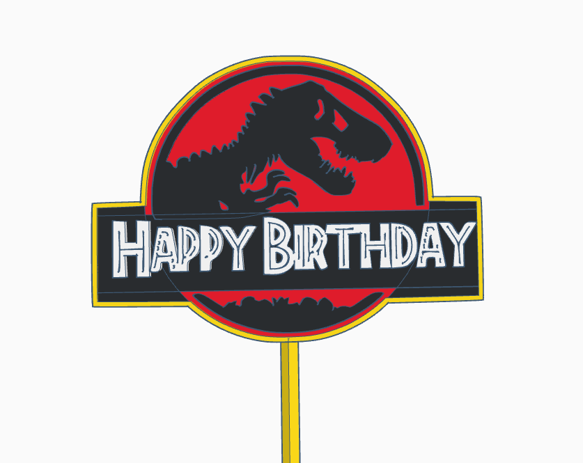 Jurassic Park Cake Topper - Rising Sun FPV