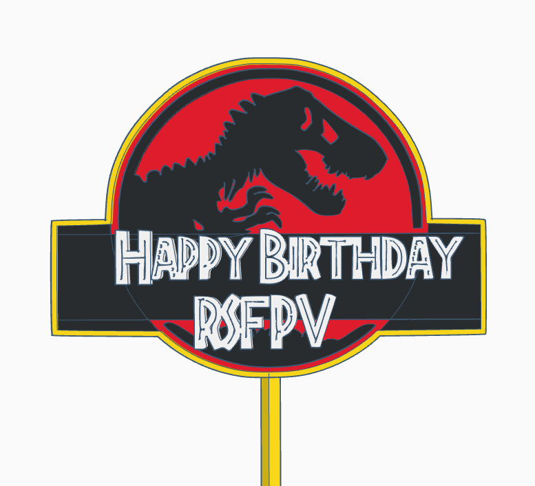 Jurassic Park Cake Topper - Rising Sun FPV