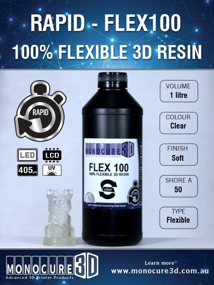 3D RAPID FLEX100 RESIN CLEAR - Rising Sun FPV