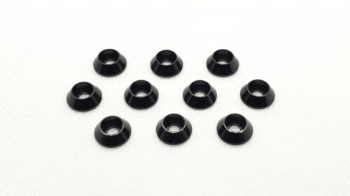 Black M3 Aluminium Cone Head Washers - 5pcs - Rising Sun FPV