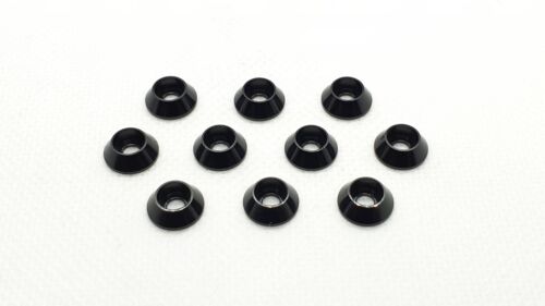 Black M3 Aluminium Cone Head Washers - 5pcs